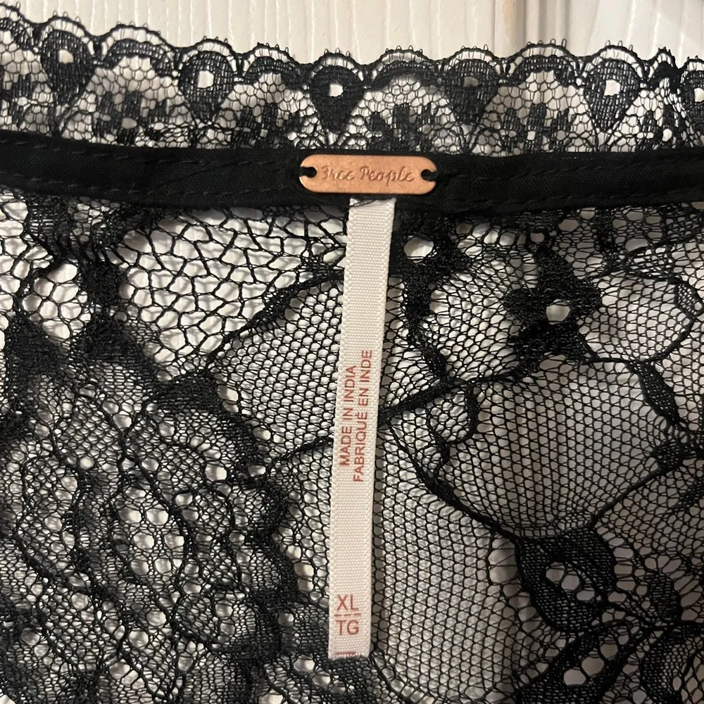 Free People LaLa Lace Mini Dress Color Black Size XL - Picture 8 of 9
